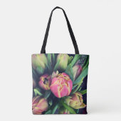 Pink Tulip Tote Bag Tasche (Rückseite)