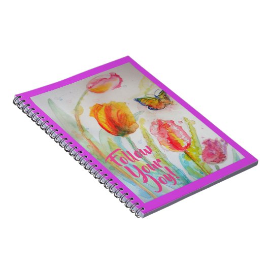 Pink Tulip Tulips Blume Notizblock (Rechte Seite)