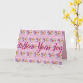 Pink Tulip tulips Wasserfarben Blume Karte (Gelbe Blume)