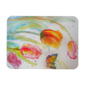 Pink Tulip Tulpen Blumenstrauß Blume Wasserfarben Magnet (Horizontal)