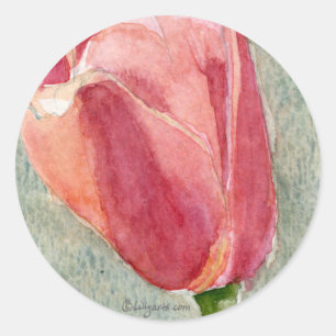 Pink Tulip Umschlag Aufkleber - Hochzeitsticker