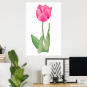Pink tulip, Vintage japanische Kunst Poster (Heimbüro)