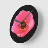 Pink Tulip Wall Clock Runde Wanduhr (Winkel)