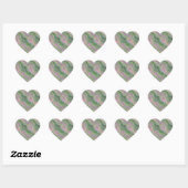 Pink Tulip Wavy Textur Herz-Aufkleber (Blatt)