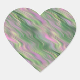 Pink Tulip Wavy Textur Herz-Aufkleber
