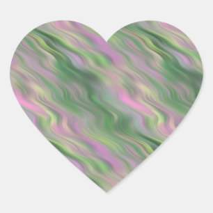 Pink Tulip Wavy Textur Herz-Aufkleber