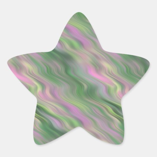 Pink Tulip Wavy Textur Stern-Aufkleber (Vorderseite)