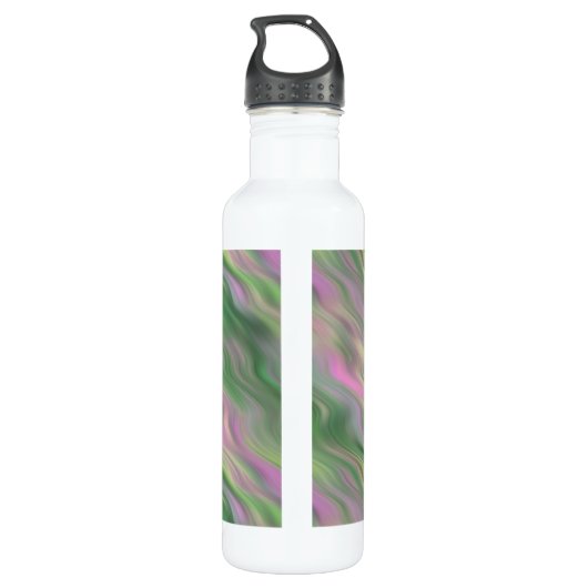 Pink Tulip Wavy Textur Trinkflasche (Rückseite)
