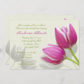 Pink Tulip Wedding Bridal Dusche Einladung (Vorne/Hinten)