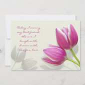Pink Tulip Wedding Einladung (Rückseite)