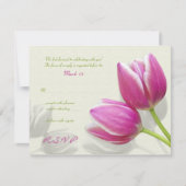 Pink Tulip Wedding Invitation Repitation Card RSVP Karte (Vorderseite)