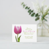 Pink Tulip Wedding Reception Card Begleitkarte (Stehend Vorderseite)