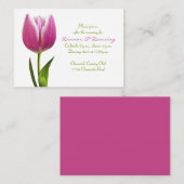 Pink Tulip Wedding Reception Card Begleitkarte (Vorne/Hinten)