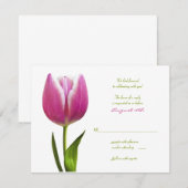 Pink Tulip Wedding Reply Card RSVP Karte (Vorne/Hinten)