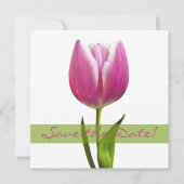 Pink Tulip Wedding Save the Date Announcement (Vorderseite)