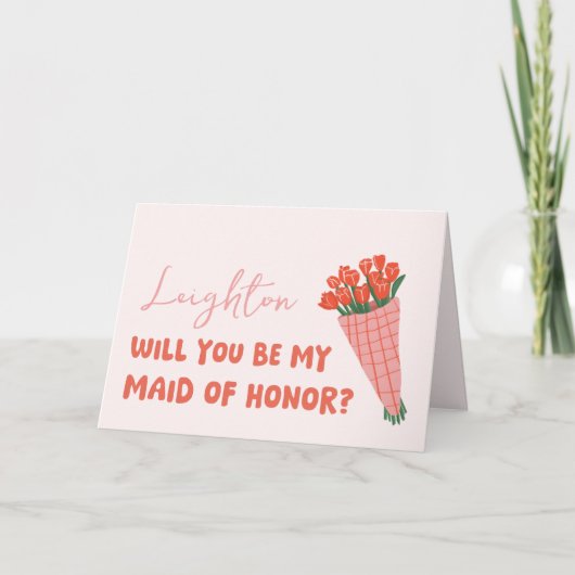 Pink Tulip wird mein Vorschlag für eine Trauzeugin Karte (Vorderseite)