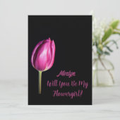 Pink Tulip wird meine Blumenhochzeit sein Einladung (Stehend Vorderseite)