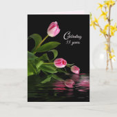 Pink Tulips 55th Anniversary Card Karte (Gelbe Blume)