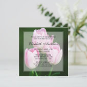 Pink Tulips 80. Geburtstagsparty Einladung (Stehend Vorderseite)