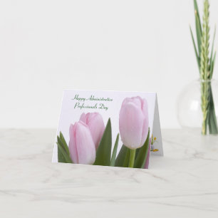 Pink Tulips Administrative Professionals Card Karte