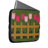 Pink Tulips Artisan Crochet Print Electronics Bag Laptopschutzhülle (Vorne Rechts)