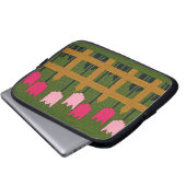 Pink Tulips Artisan Crochet Print Electronics Bag Laptopschutzhülle (Vorne Knopf)