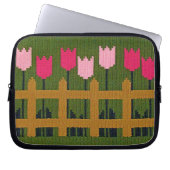 Pink Tulips Artisan Crochet Print Electronics Bag Laptopschutzhülle (Vorderseite)