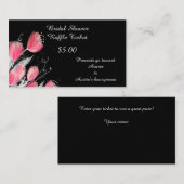 Pink Tulips auf schwarz Begleitkarte (Vorne/Hinten)