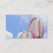 Pink Tulips Blue Sky Floral Business Card Visitenkarte (Rückseite)