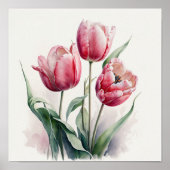 Pink Tulips Blume Art Print Poster (Vorne)