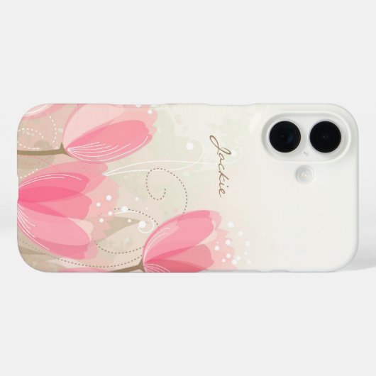 Pink Tulips Blume Case-Mate iPhone Hülle (Rückseite (Horizontal))