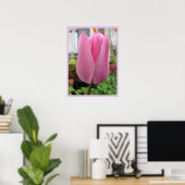 Pink Tulips Blumengarten Poster (Heimbüro)