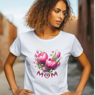 Pink Tulips Bouquet - MAMA T-Shirt