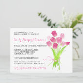 Pink Tulips - Bridal Dusche Einladung (Stehend Vorderseite)