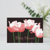 Pink Tulips Custom Baby Dusche Einladung (Stehend Vorderseite)