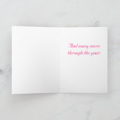 Pink Tulips Custom Birthday Card Karte (Innenseite)