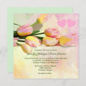 Pink Tulips Custom Wedding Einladung (Vorne/Hinten)