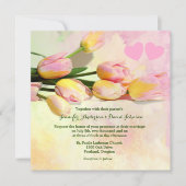 Pink Tulips Custom Wedding Einladung (Vorderseite)