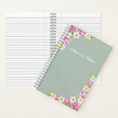 Pink Tulips & Daffodils Spring Flowers Notebook Notizblock (Innen)