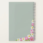 Pink Tulips & Daffodils Spring Flowers Notebook Notizblock (Rückseite)
