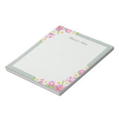Pink Tulips & Daffodils Spring Flowers Notepad Notizblock (Rotiert)