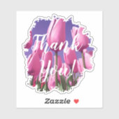Pink Tulips Danke Aufkleber (Blatt)