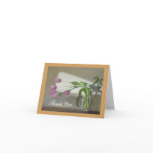Pink Tulips Danke Note Card