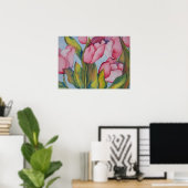 Pink Tulips drucken Poster (Heimbüro)