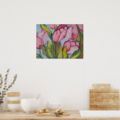 Pink Tulips drucken Poster (Küche)
