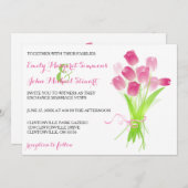 Pink Tulips - Einladung zur Hochzeit (Vorne/Hinten)
