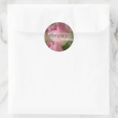 Pink Tulips ・ Februar-Hochzeitsticker Runder Aufkleber (Tasche)