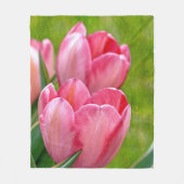 Pink Tulips Fleecedecke (Vorderseite)