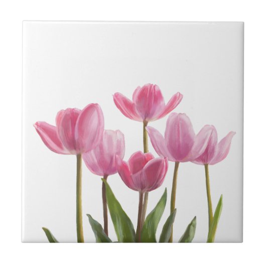 Pink Tulips Fliese (Vorderseite)