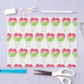 Pink Tulips floral Aquarell elegant rustikal Seidenpapier (Handwerk)